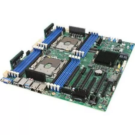 Intel S2600STB Server Motherboard - 2x Socket P LGA-3647 - Intel C624 - 16x DDR4 - RAID - 2x M.2 - 3x PCIe x16 - 2x RJ-45 - SSI EEB