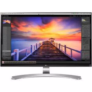 LG 27MU88-W 27" 4K UHD LED LCD Monitor - 16:9 - Textured Black, Silver Spray, High Glossy White