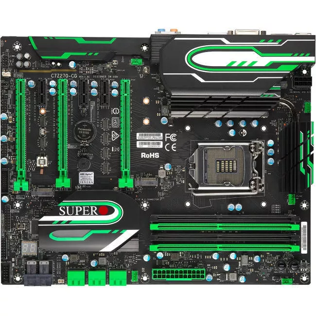 Supermicro MBD-C7Z270-CG-O Desktop Motherboard - 1x Socket H4 LGA-1151 - Intel Z270 - 4x DDR4 - RAID - 2x M.2 - 3x PCIe x16 - ATX