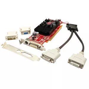 VisionTek 900275 Radeon 4650 SFF 1GB DDR2 DMS59 (2x DVI-I, TV Out) w/ 2x DVI-I to VGA Adapter
