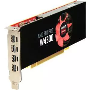 HP T7T58AA FirePro W4300 - 4 GB GDDR5 - PCIe 3.0 x16 - Half-length/Low-profile - Single Slot