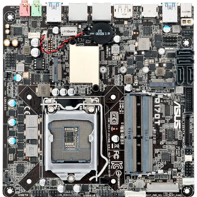 ASUS Q170T/CSM Desktop Motherboard - 1x Socket H4 LGA-1151 - Intel Q170 - 2x DDR4 - 2x M.2 - Mini ITX