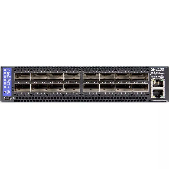 Mellanox MSN2100-BB2RC Half-Width 16-Port Non-Blocking 100GbE Open Ethernet Switch System