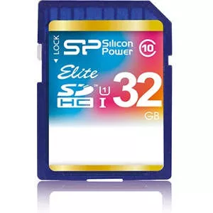 Silicon Power SP032GBSDHAU1V10 32GB SDHC Elite Memory Card