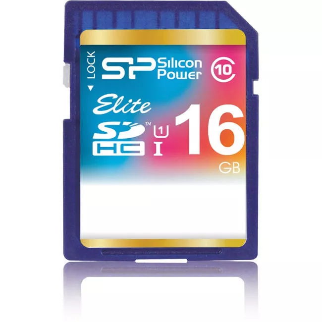 Silicon Power SP016GBSDHAU1V10 16 GB SDHC R85MB/s C10 UHS-1 Elite Memory Card 
