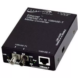 Transition Networks E-TBT-FRL-05 10BASE-T to 10BASE-FL Media Converter
