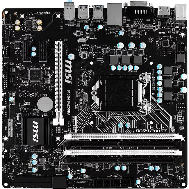 MSI B150M BAZOOKA Desktop Motherboard - 1x Socket H4 LGA-1151 - Intel B150 - 4x DDR4 - 1x PCIe x16 - Micro ATX