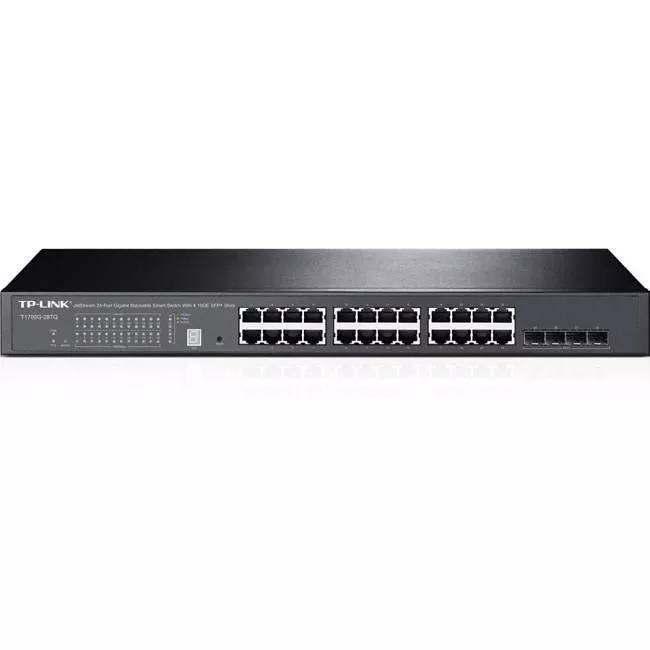 TP-LINK T1700G-28TQ JetStream 24-Port Gigabit Stackable Smart Switch with 4 10GE SFP+ Slots