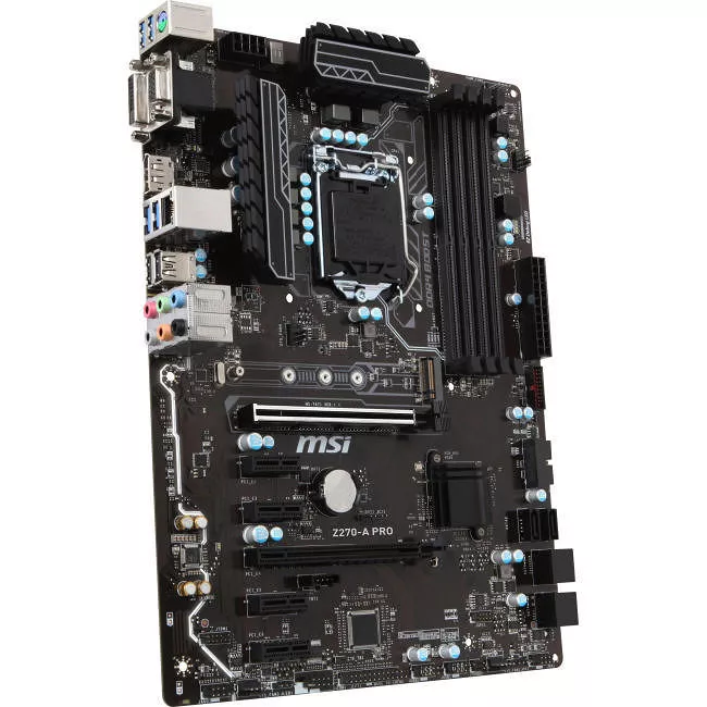MSI Z270-A PRO Desktop Motherboard - 1x Socket H4 LGA-1151 - Intel Z270 - 4x DDR4 - RAID - 1x M.2 - 2x PCIe x16 - ATX