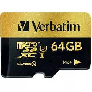 Verbatim 44034 64 GB Pro Plus 600X microSDHC with Adapter