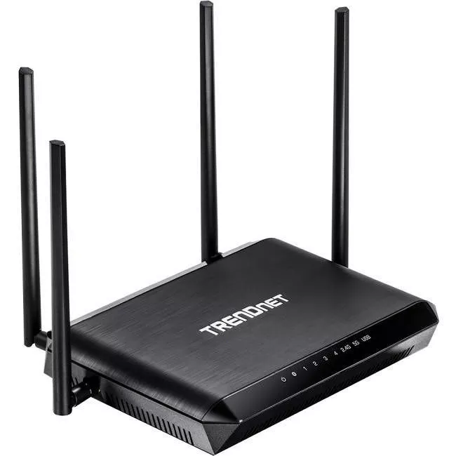 TRENDnet TEW-827DRU AC2600 MU-MIMO Wireless Gigabit Router, Increase WiFi Performance, WiFi Guest Network, Gaming-Internet-Home Router, Beamforming, 4K streaming, Quad Stream, Dual Band Router, Black,