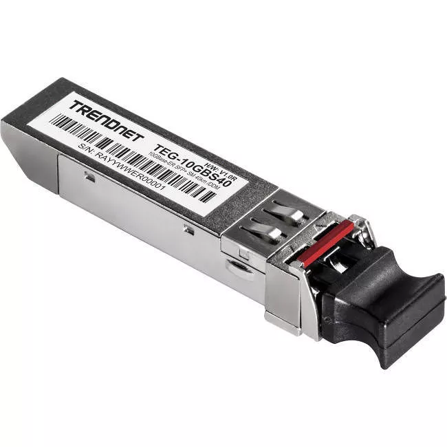 TRENDnet TEG-10GBS40 SFP to RJ45 10GBASE-ER SFP+ Single Mode LC Module; ; Up to 40 km (24.9 Miles); Hot Pluggable SFP+ Transceiver; 1550nm Wavelength; 3.3 V Power Supply; Lifetime Protection