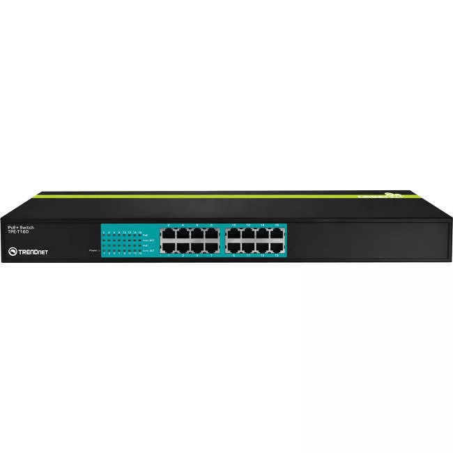 TRENDnet TPE-T160 16-Port 30 Watt 10/100Mbps PoE+ Switch