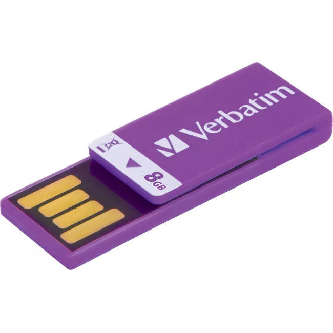 Verbatim 43937 8GB Clip-It USB Flash Drive - Violet
