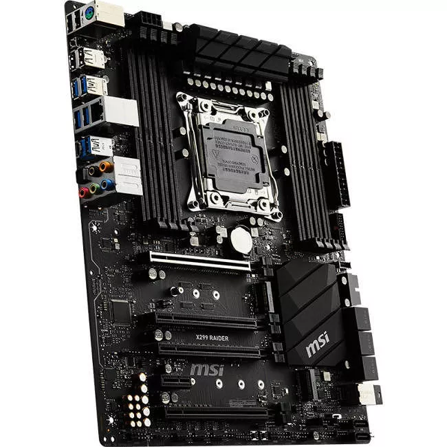 MSI X299 RAIDER Desktop Motherboard - 1x Socket R4 LGA-2066 - Intel X299 - 8x DDR4 - RAID - 2x M.2 - 4x PCIe x16 - ATX