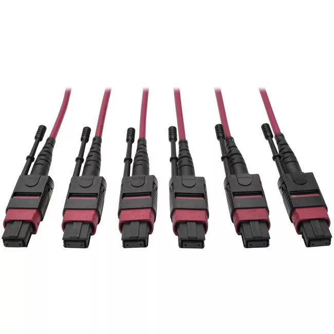 Tripp Lite N858-15M-3X8-MG Eaton Tripp Lite Series MTP/MPO Multimode Base-8 Trunk Cable, 24-Strand, 40GB/100GB, 40/100GBASE-SR4, OM4 Plenum-Rated (3xF/3xF), Push/Pull Tab, Magenta, 15 m (49 ft.)