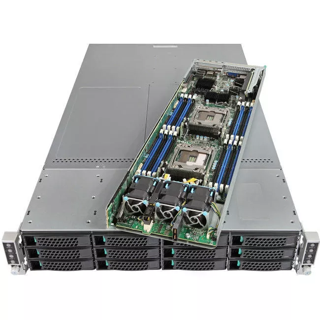 Intel MCB2224TAF3 2U Rack Server - 8 x Xeon E5-2650 v4 12 Core 2.20 GHz - 1 TB Installed DDR4 SDRAM