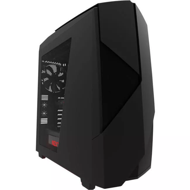 NZXT CA-N450W-M1 Noctis 450 - Black + Red Mid-Tower Computer Gaming Chassis