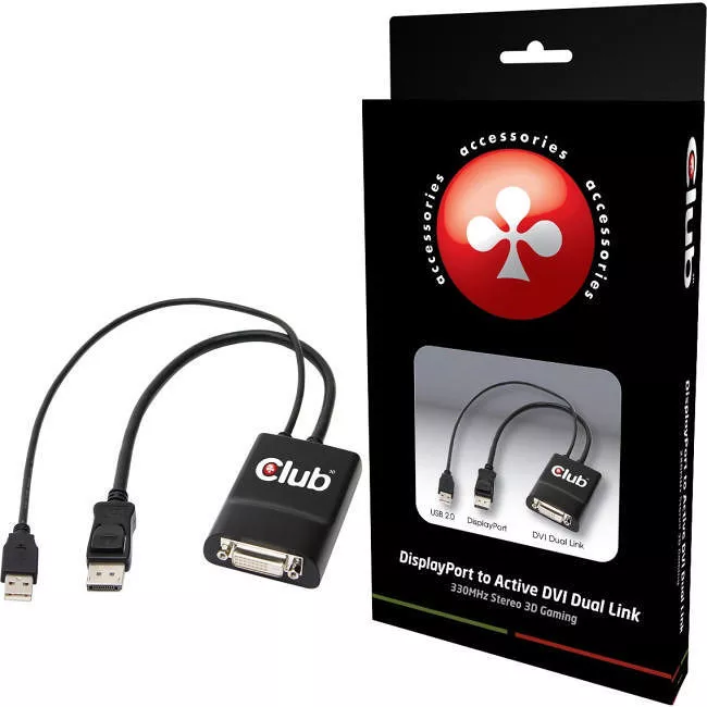 Club 3D CAC-1051 DisplayPort to Active DVI Dual Link 330Mhz 3D Stereo Gaming Cable