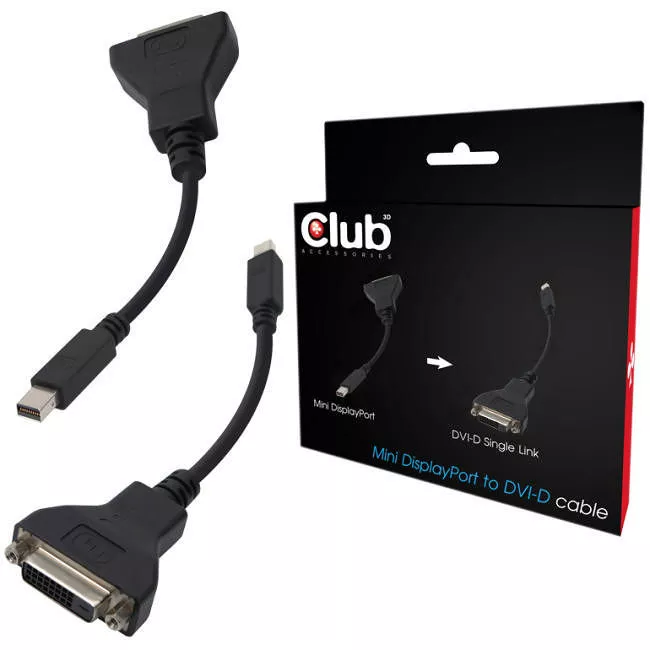 Club 3D CAC-1100 Mini DP 1.1 Male to DVI-D Female Passive Adapter