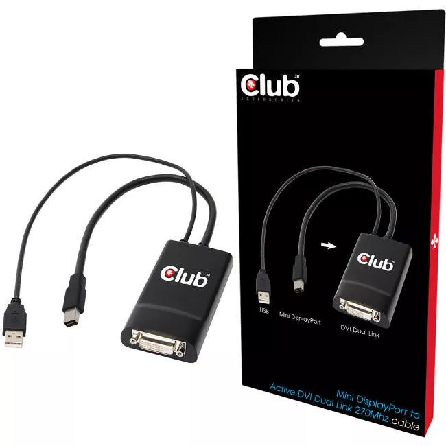 Club 3D CAC-1150 Mini DisplayPort to Active DVI Dual Link cable