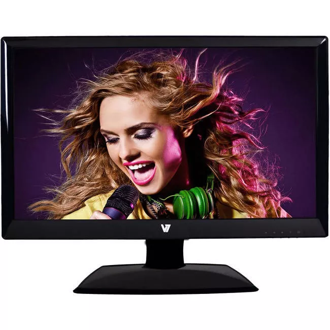 V7 LED236W3S-9N 24" Class Full HD LCD Monitor - 16:9 - Glossy Black