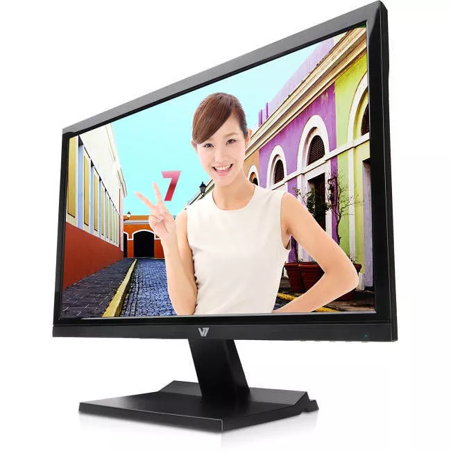V7 L21500WDS-9N 21.5" Full HD LED LCD Monitor - 16:9 - Glossy Black