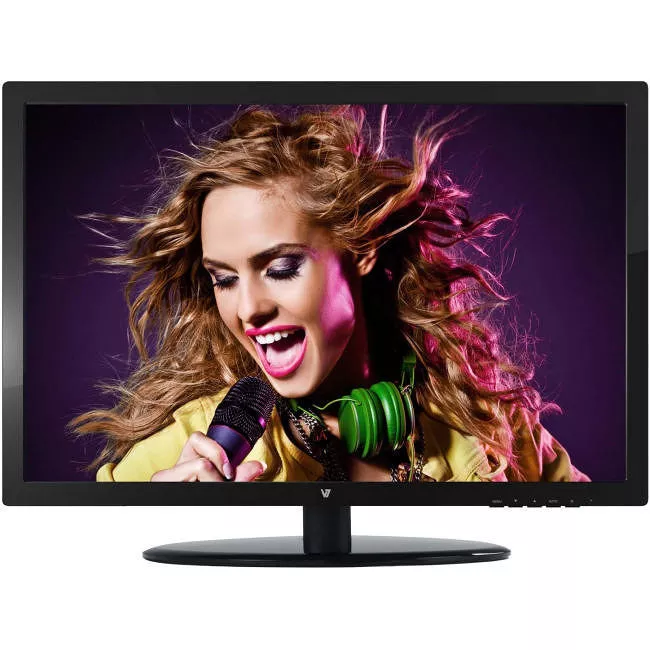 V7 D185W1-8N 19" Class HD LCD Monitor - 16:9 - Glossy Black