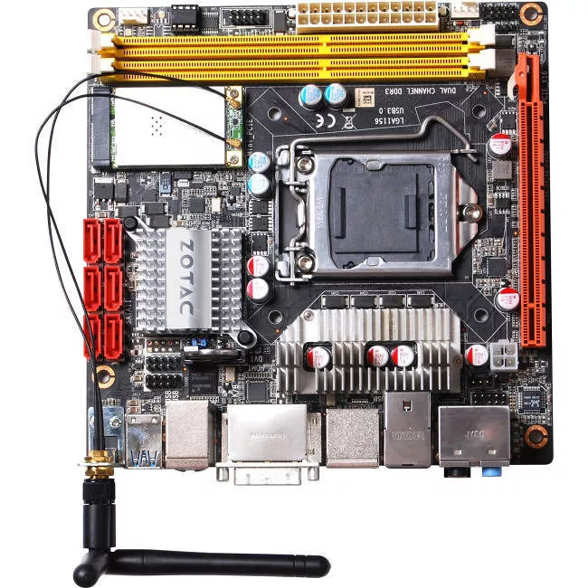 ZOTAC H55ITX-C-E Desktop Motherboard - 1x Socket H LGA-1156 - Intel H55 Express - 2x DDR3 - 1x PCIe x16 - Wi-Fi - Mini ITX