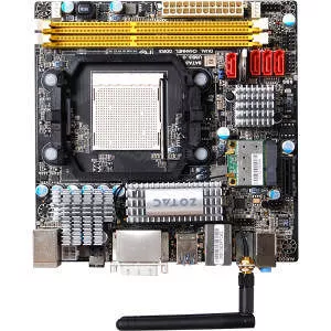 ZOTAC 880GITX-A-E Desktop Motherboard - 1x Socket AM3 PGA-941 - AMD 880G - DDR3 - RAID - Wi-Fi - Mini ITX