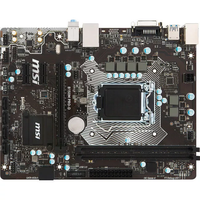 MSI B150M PRO-D Desktop Motherboard - 1x Socket H4 LGA-1151 - Intel B150 - 2x DDR4 - 1x PCIe x16 - Micro ATX