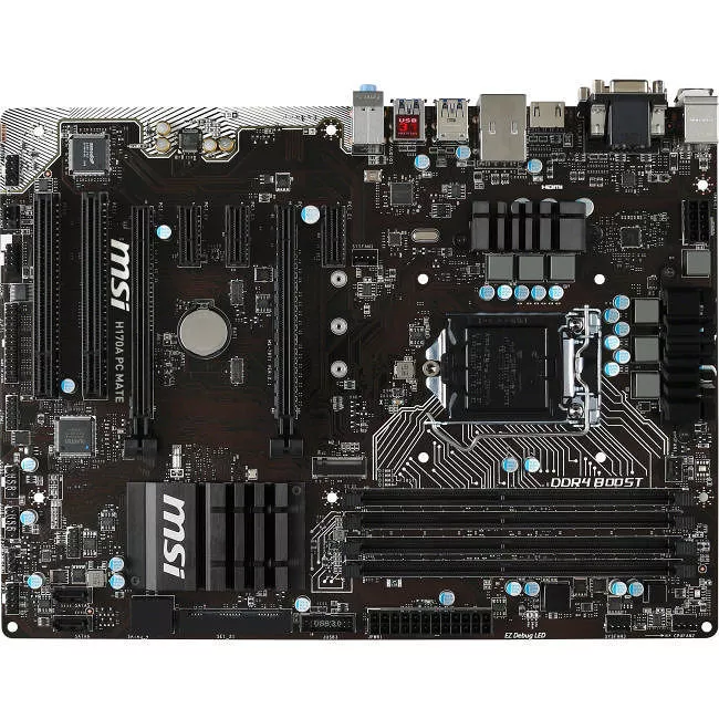 MSI H170A GAMING PRO Desktop Motherboard - 1x Socket H4 LGA-1151 - Intel H170 - 4x DDR4 - RAID - 2x PCIe x16 - ATX