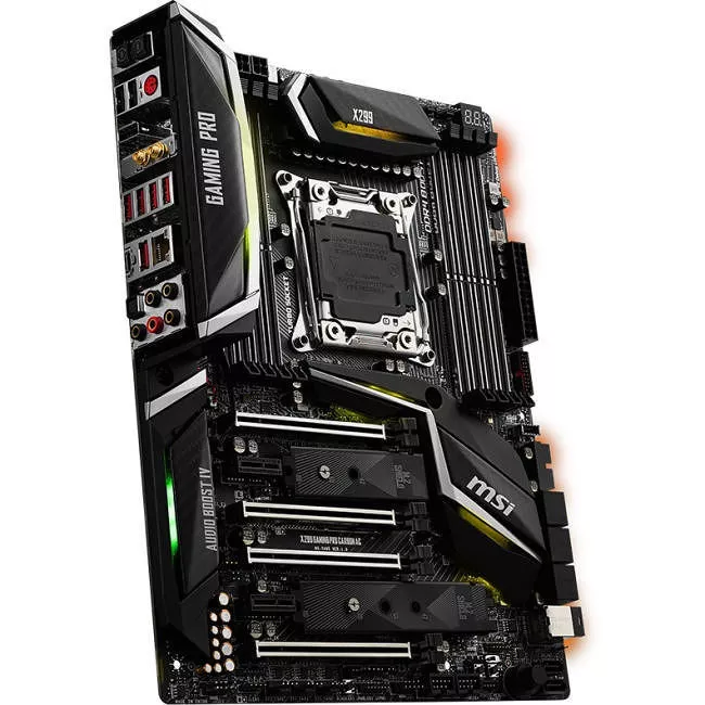 MSI X299 GAMING PRO CARBON AC Desktop Motherboard - 1x Socket R4 LGA-2066 - Intel X299 - 8x DDR4 - RAID - 3x M.2 - 4x PCIe x16 - ATX