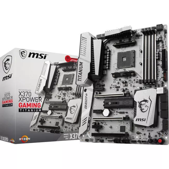 MSI X370 XPOWER GAMING TITANIUM Desktop Motherboard - 1x Socket AM4 - AMD X370 - 4x DDR4 - RAID - 2x M.2 - 3x PCIe x16 - ATX