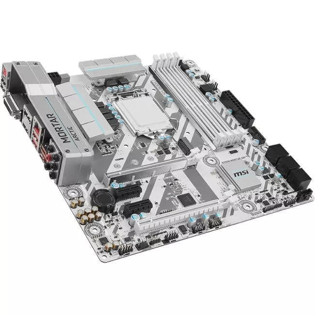 MSI B250M MORTAR ARCTIC Desktop Motherboard - 1x Socket H4 LGA-1151 - Intel B250 - 4x DDR4 - 1x M.2 - 2x PCIe x16 - Micro ATX