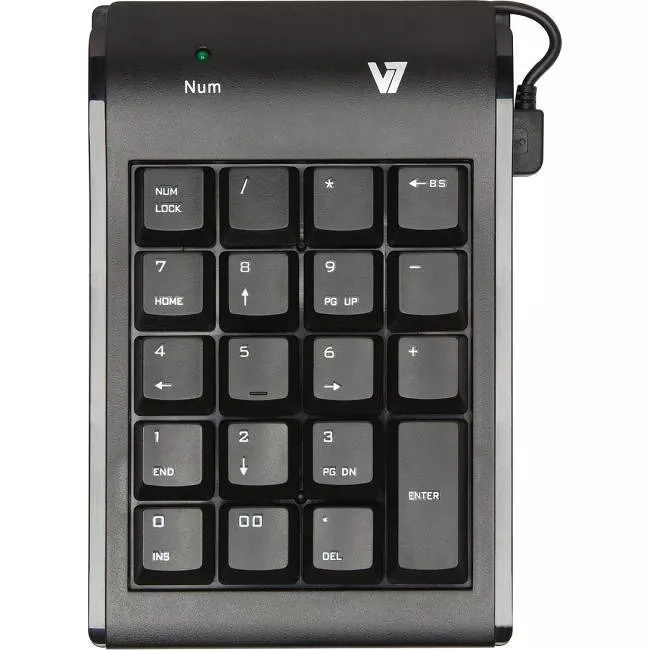 V7 KP0N1-7N0P Numeric Keypad - Wired - Black