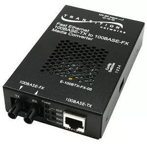 Transition Networks E100BTX-FX-05SCLA 100BTX - 100BFX MMF-SC 2KM Fast Ethernet Media Converter