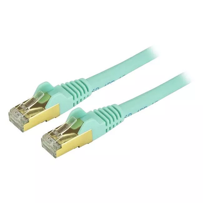StarTech C6ASPAT9AQ 9 ft Aqua CAT6a Ethernet Cable - RJ45 100W PoE