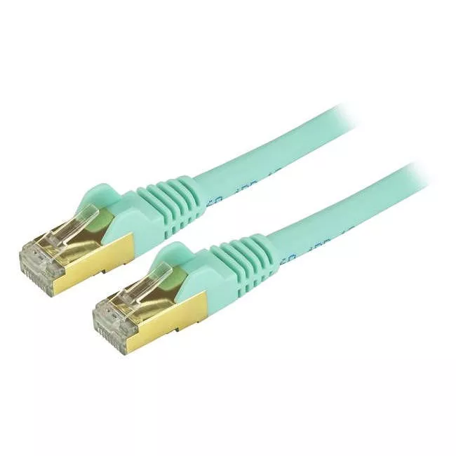 StarTech C6ASPAT6INAQ 6 in CAT6a Ethernet Cable - 10g Aqua UL/TIA RJ45 100W