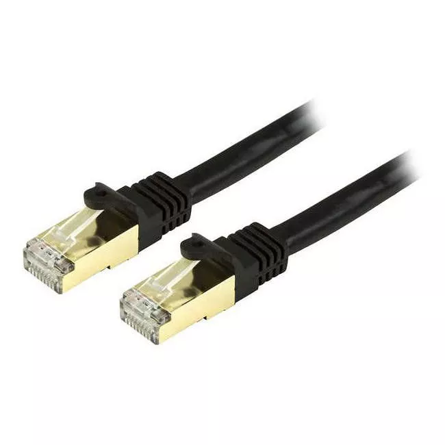 StarTech C6ASPAT2BK 2 ft CAT6a Ethernet Cable - 10g RJ45 100W PoE Black