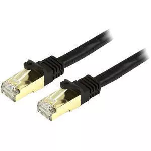 StarTech C6ASPAT6INBK 6 in CAT6a Ethernet Cable - 10GbE Black UL/TIA  RJ45
