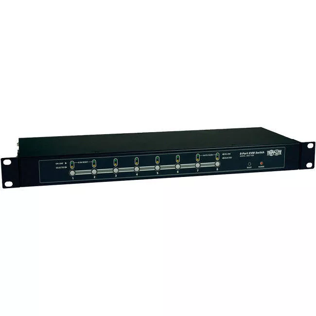 Tripp Lite B007-008 8-Port Rackmount KVM Switch w/ On-Screen Display Steel 1U
