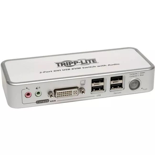 Tripp Lite B004-DUA2-K-R 2-Port Compact DVI / USB KVM Switch w/ Audio and Cable Kit