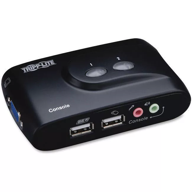 Tripp Lite B004-VUA2-K-R 2-Port Desktop Compact USB KVM Switch with Audio & Cable Kit