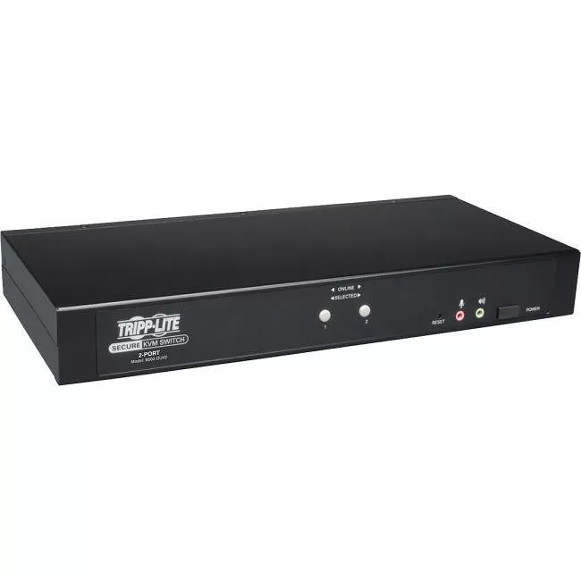 Tripp Lite B002-DUA2 Secure KVM Switch, DVI to DVI/VGA - 2-Port, NIAP EAL2+ Certified, Audio, CAC Support, Single Monitor