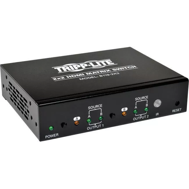 Tripp Lite B119-2X2 2x2 HDMI Matrix Switch with Remote Control - 1080p @ 60 Hz (HDMI 2xF/2xF) TAA