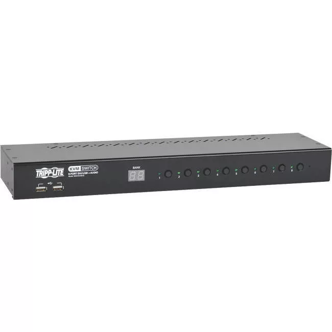 Tripp Lite B043-DUA8-SL 8-Port 1U Rack-Mount DVI / USB KVM Switch with Audio and 2-port USB Hub