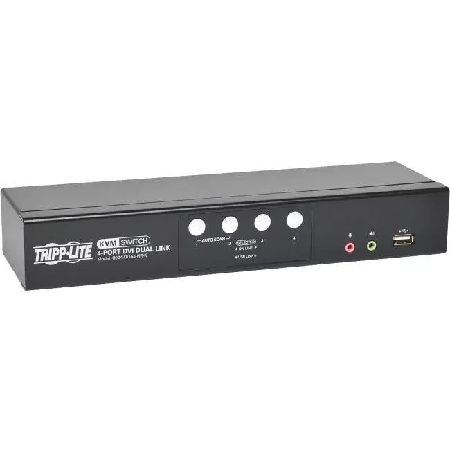 Tripp Lite B004-DUA4-HR-K KVM Switch 4-Port DVI Dual-Link / USB w/ Audio & 4x 6ft Cables