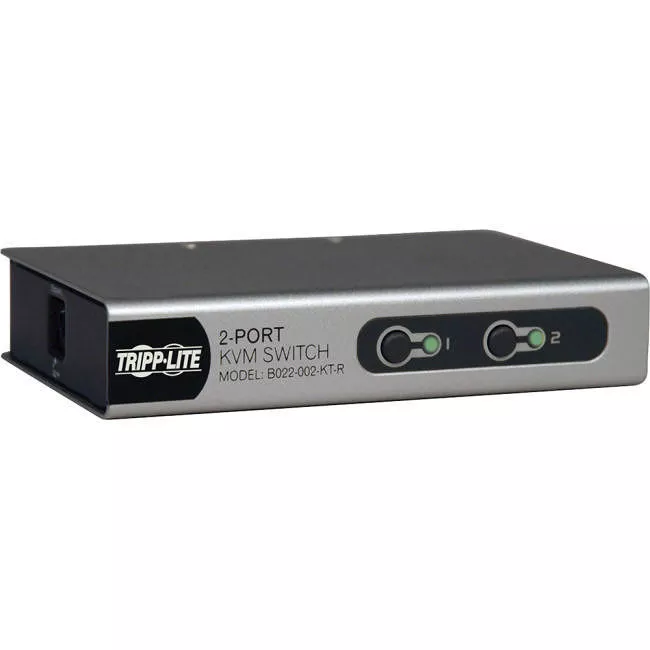 Tripp Lite B022-002-KT-R 2-Port Desktop KVM Switch Slim w/ 2 KVM Cable Kits PS/2