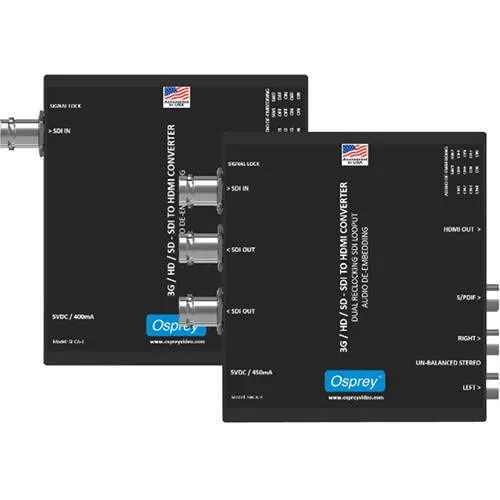 Osprey 97-21213 3G SDI to HDMI Converter with Audio De-Embedding + SDI Loopouts